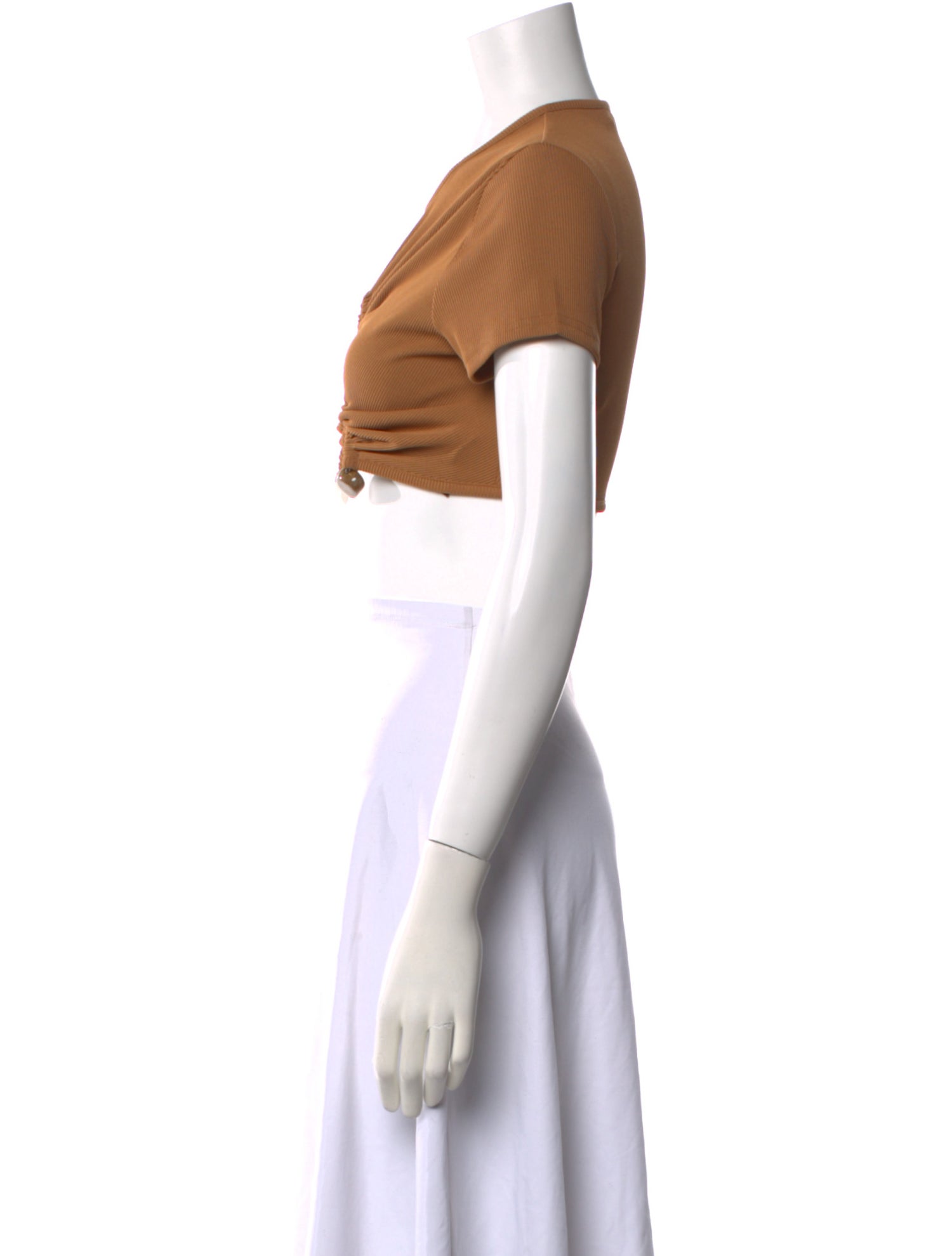 Christopher Esber V-Neck Short Sleeve Crop Top