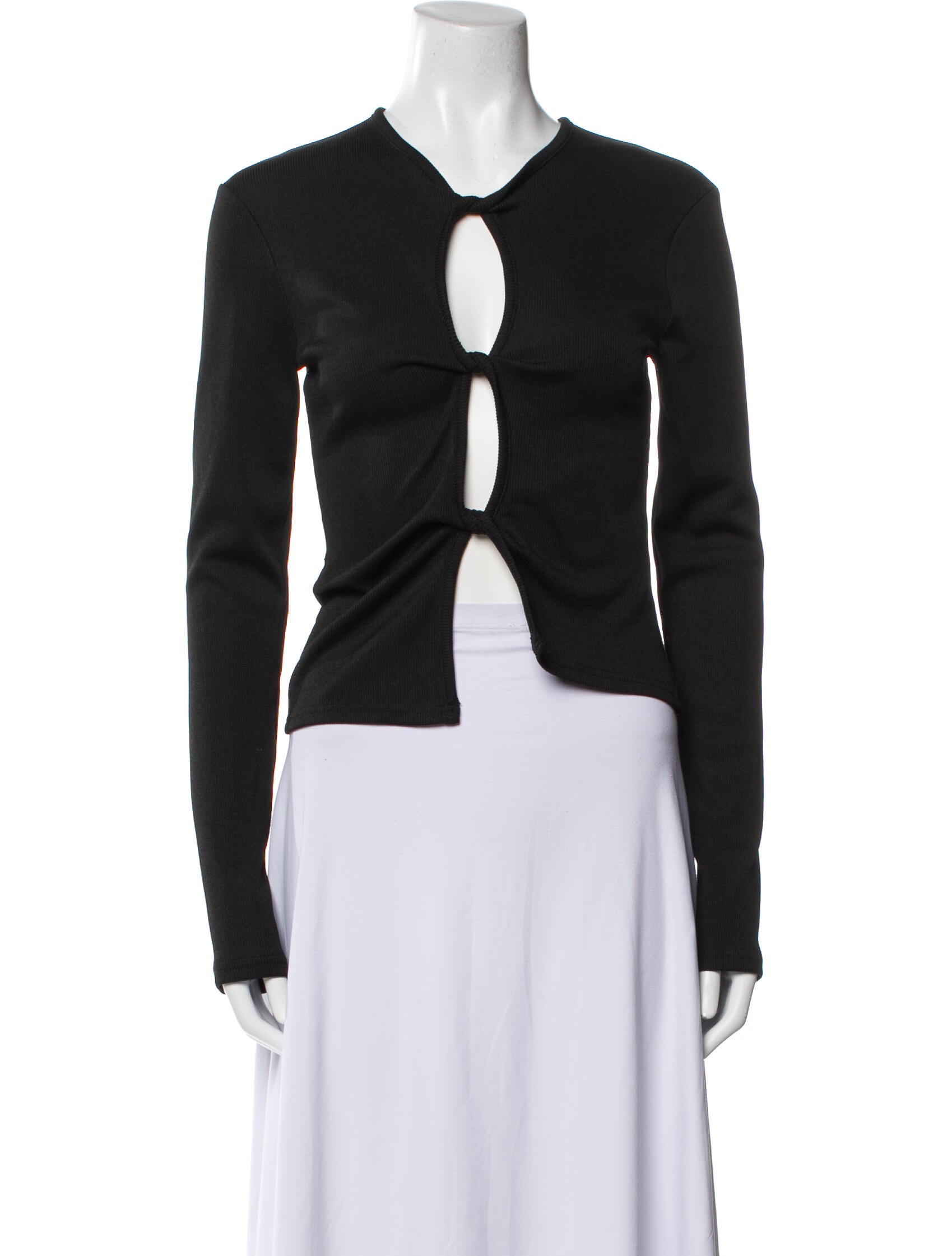 Christopher Esber V-Neck Long Sleeve Crop Top w/ Tags