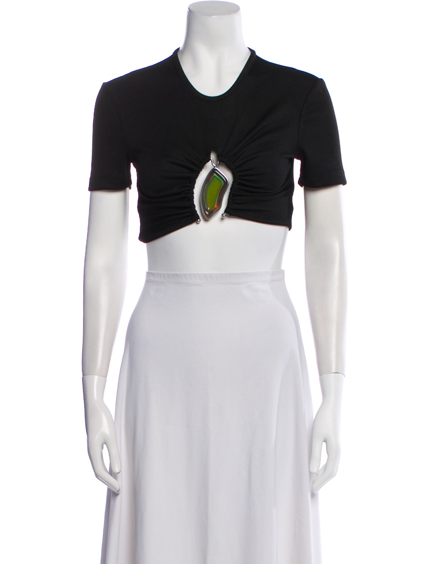 Christopher Esber Crew Neck Short Sleeve Crop Top w/ Tags