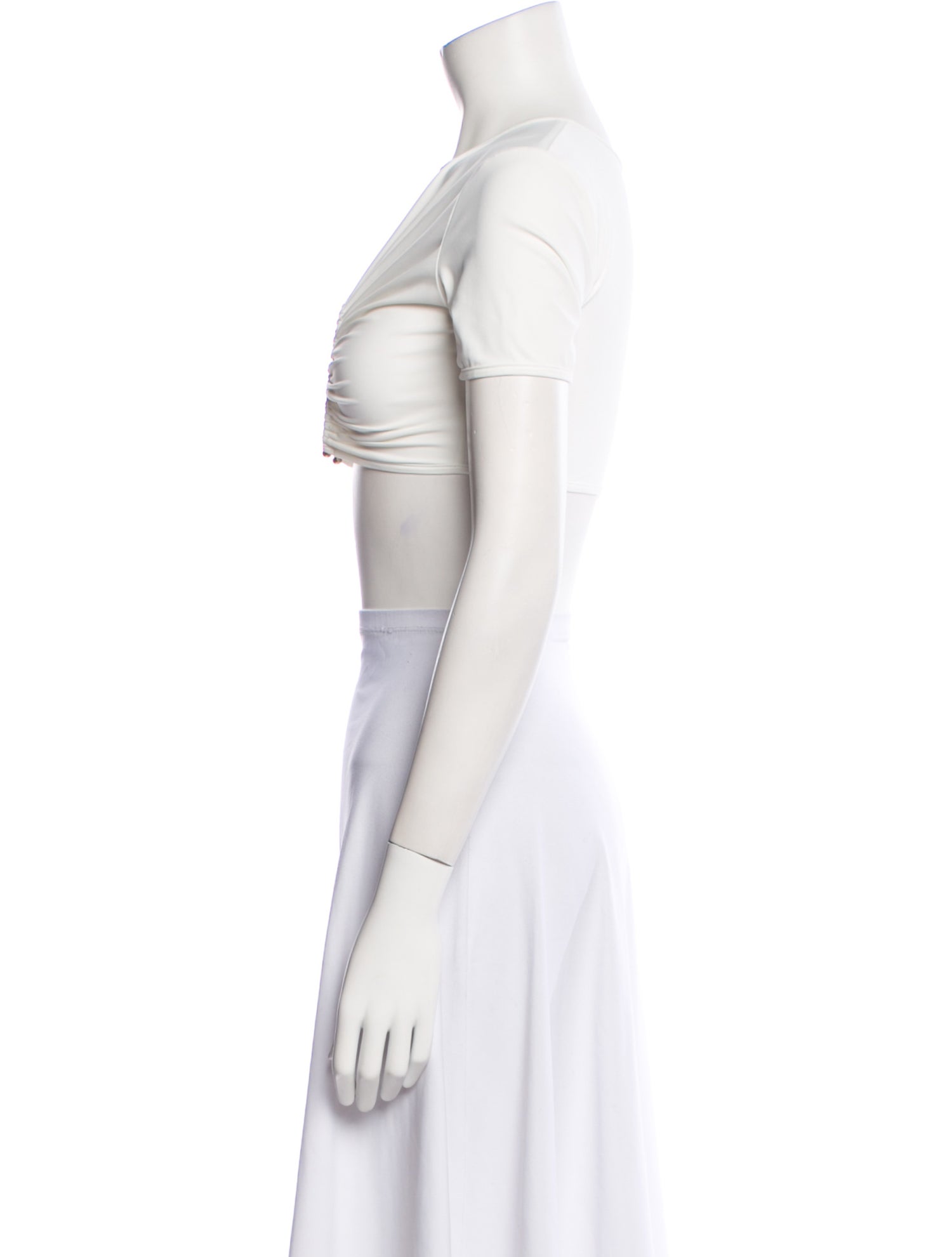 Christopher Esber V-Neck Short Sleeve Crop Top