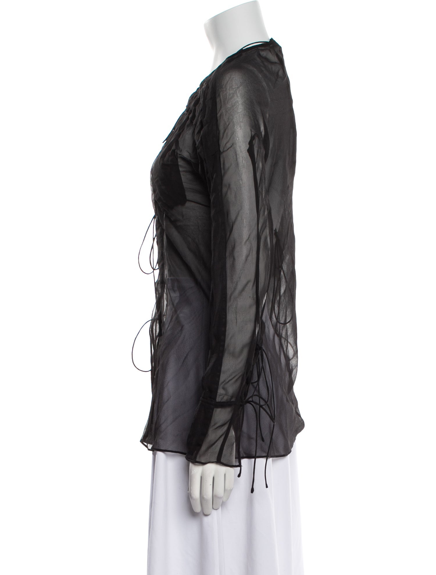 Christopher Esber Silk Tie Neck Blouse