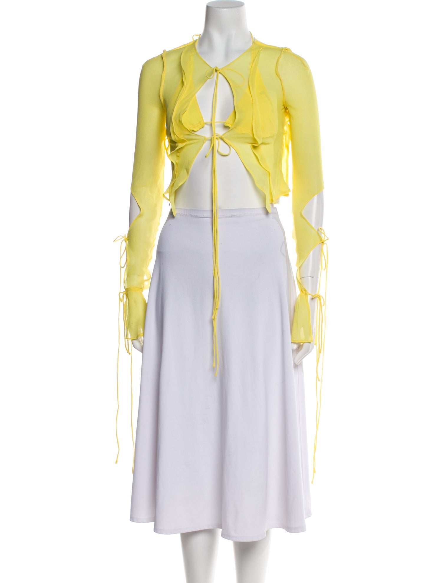 Christopher Esber Silk V-Neck Crop Top