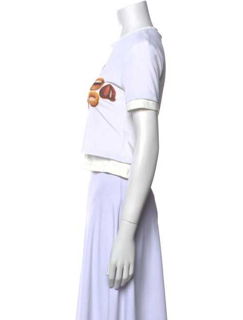 Christopher Esber Graphic Print Crew Neck Crop Top