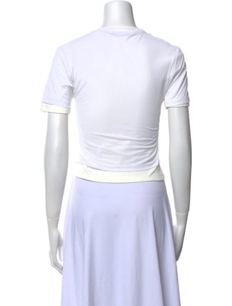 Christopher Esber Graphic Print Crew Neck Crop Top