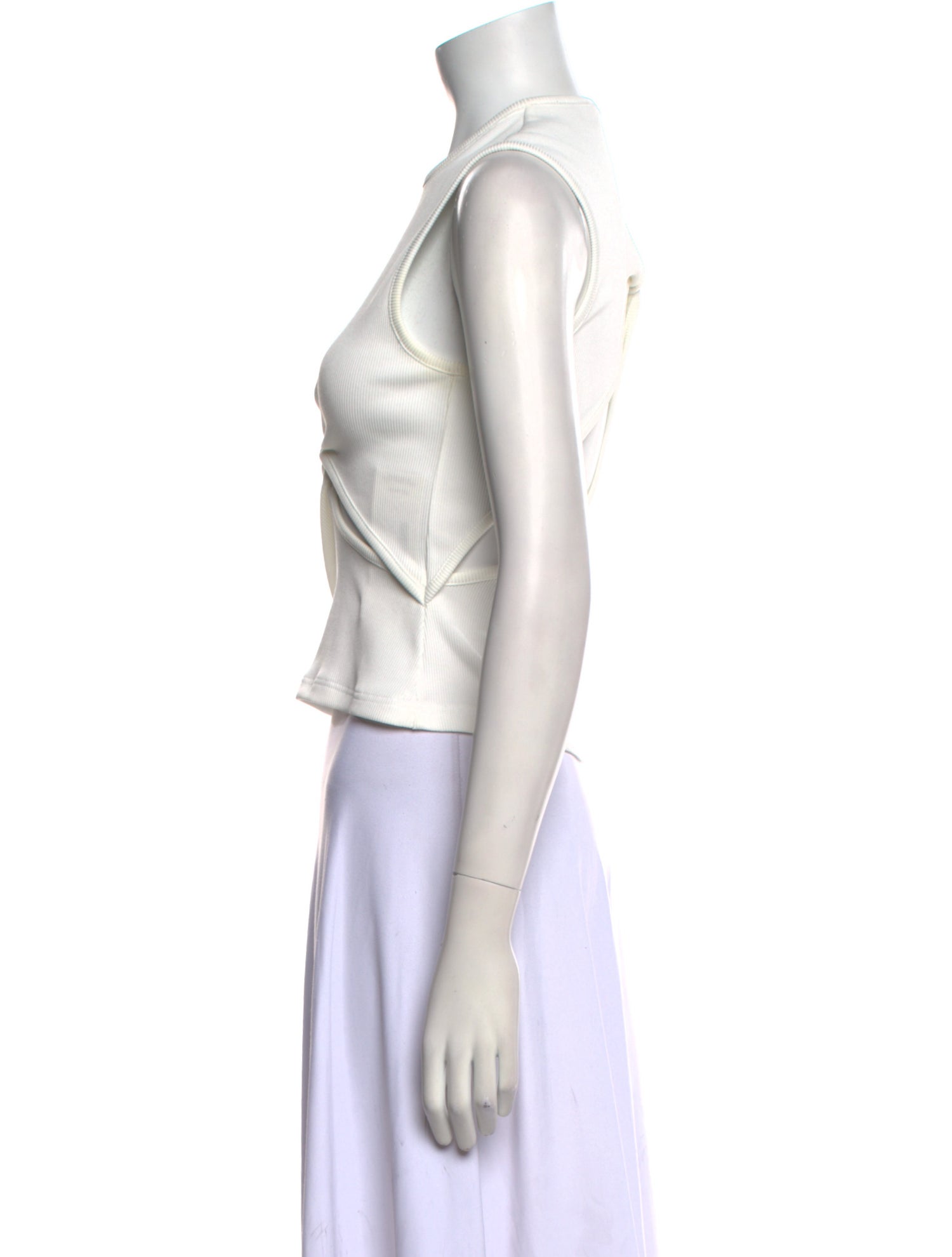 Christopher Esber Crew Neck Sleeveless Crop Top