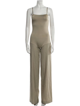 Christopher Esber Wool Square Neckline Jumpsuit