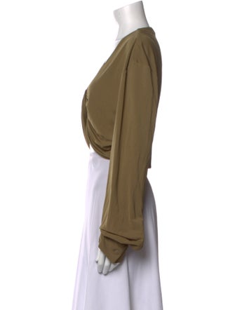 Christopher Esber V-Neck Long Sleeve Crop Top