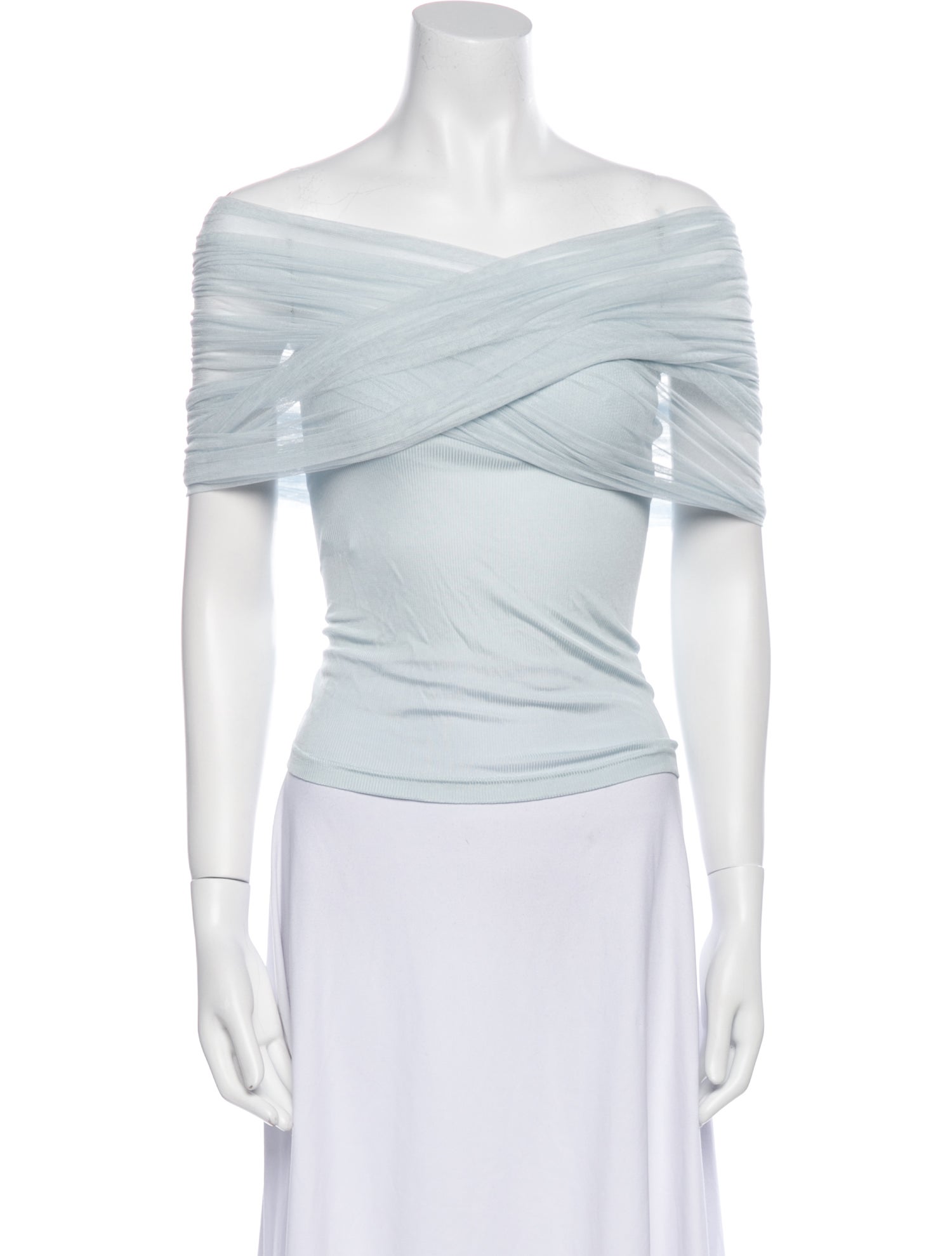 Christopher Esber Off-The-Shoulder Short Sleeve Crop Top w/ Tags