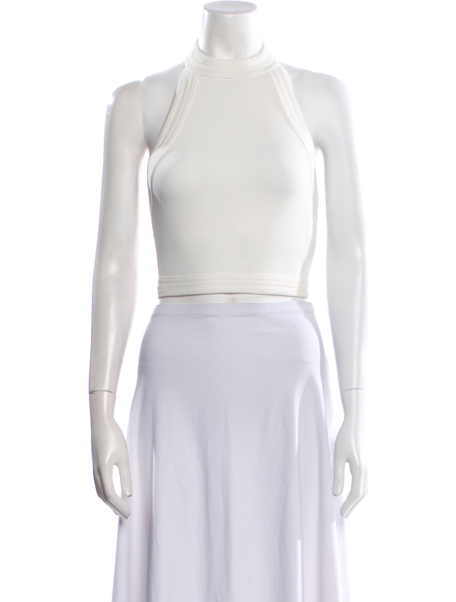 Christopher Esber Mock Neck Sleeveless Crop Top