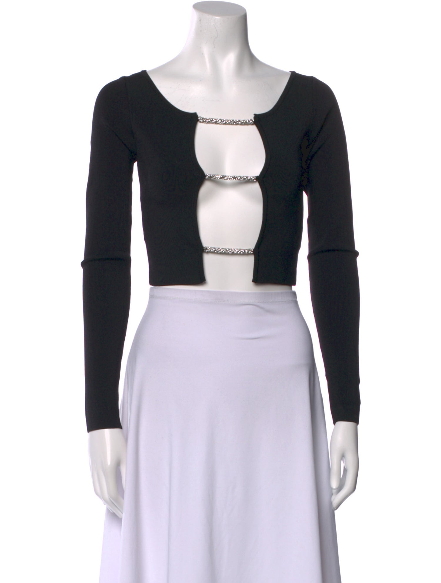 Christopher Esber Crew Neck Long Sleeve Crop Top w/ Tags