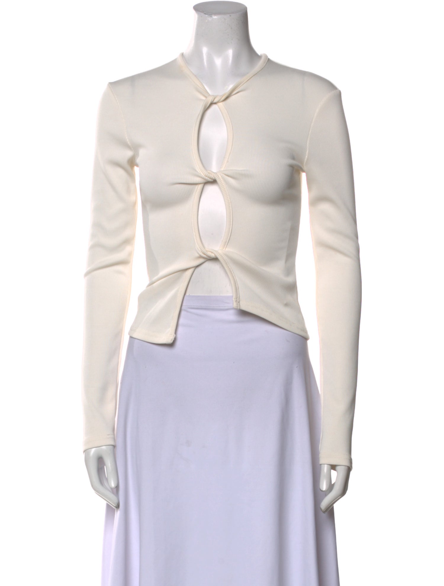 Christopher Esber V-Neck Long Sleeve Crop Top