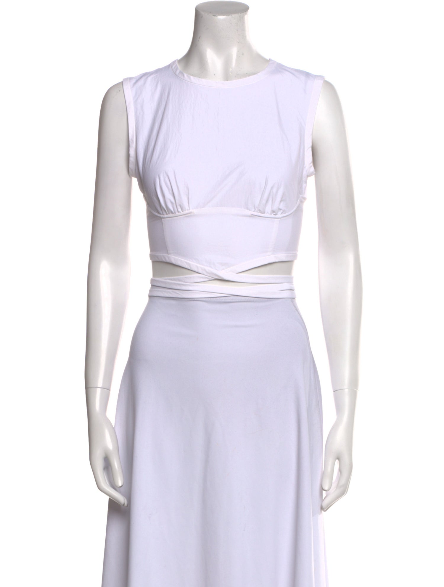 Christopher Esber Crew Neck Sleeveless Crop Top