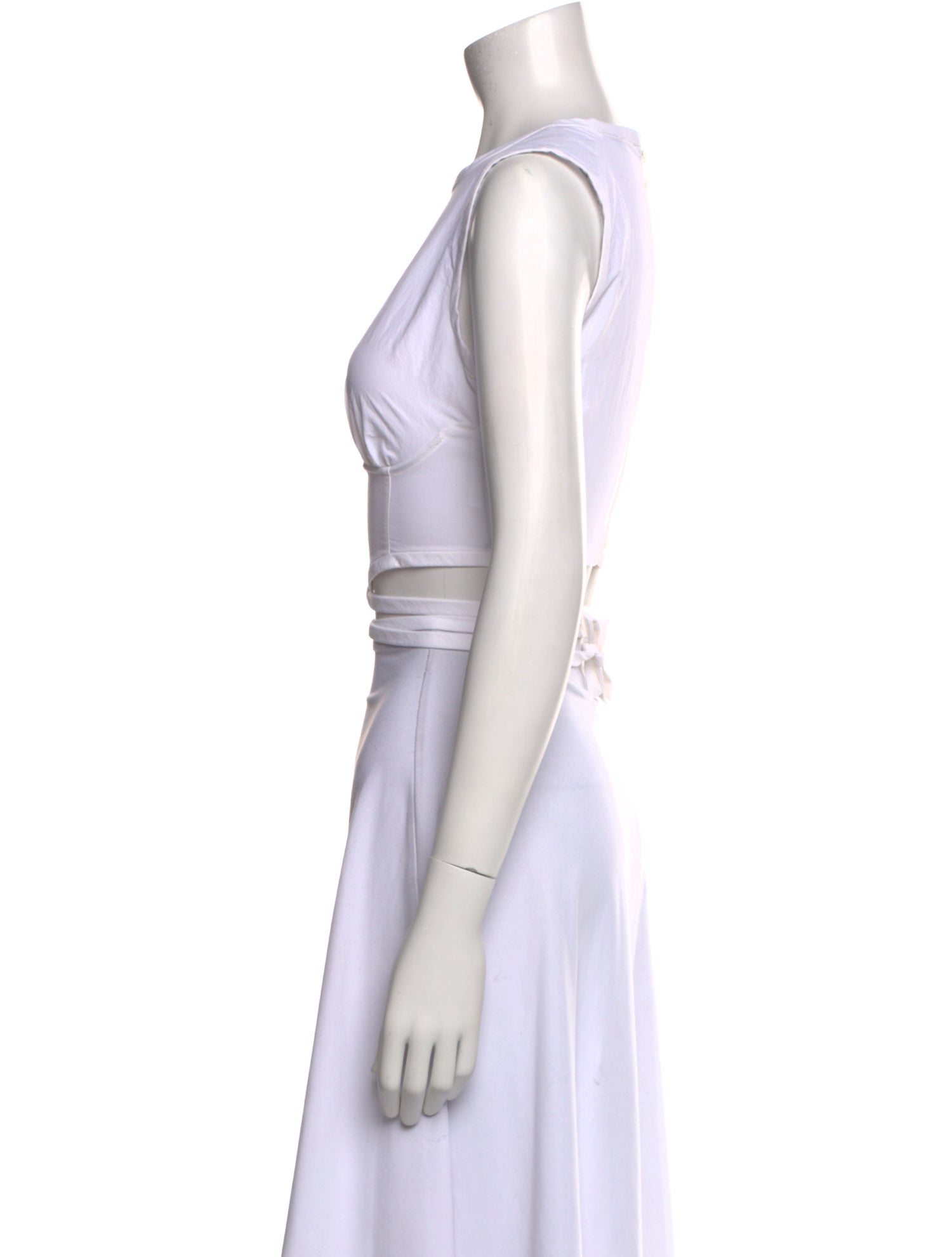 Christopher Esber Crew Neck Sleeveless Crop Top