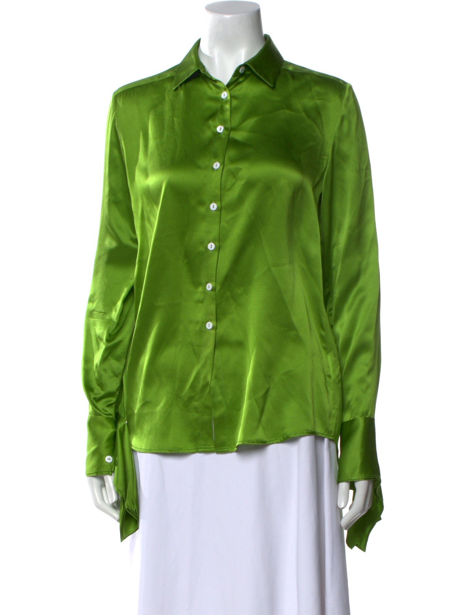 Christopher Esber Silk Long Sleeve Button-Up Top