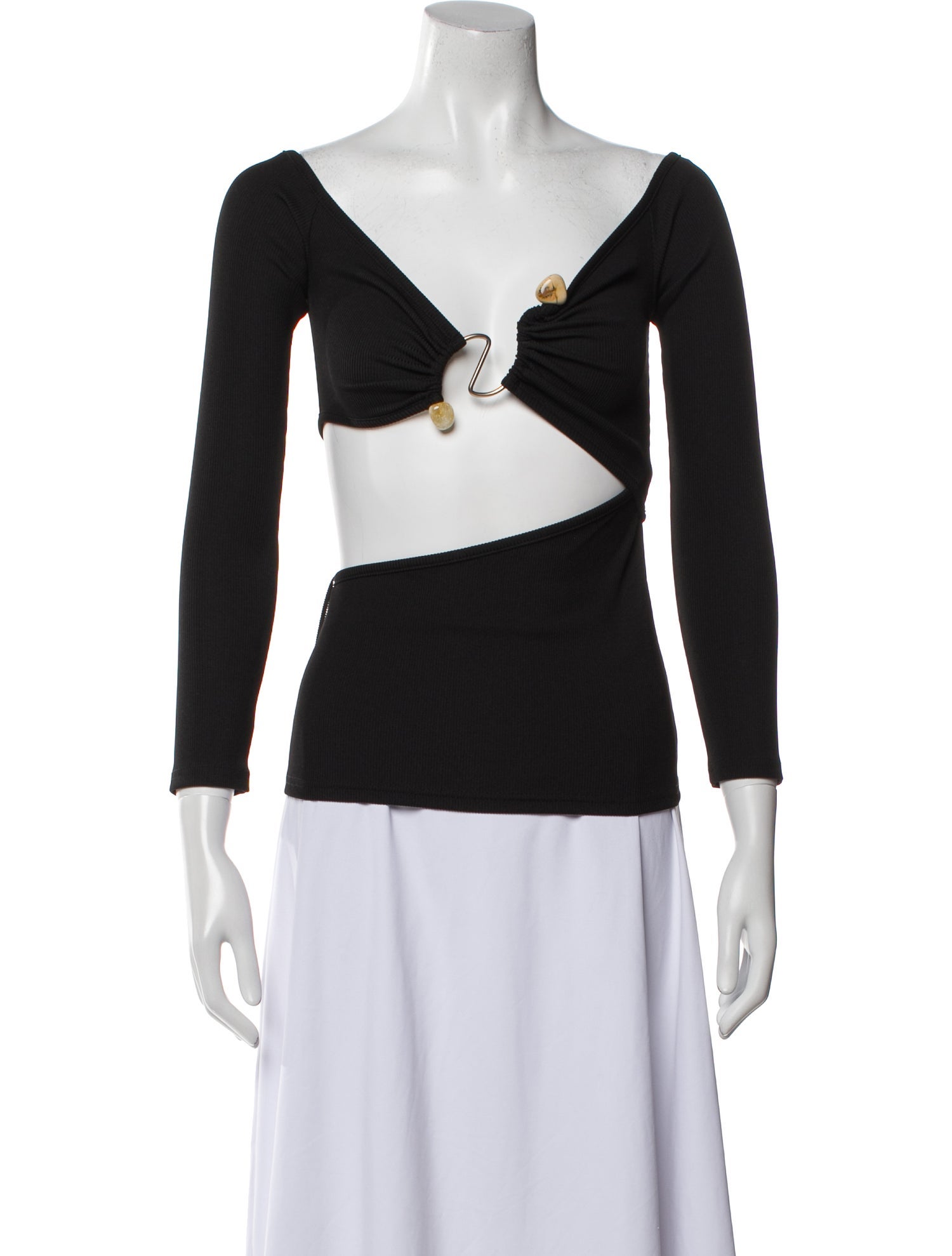 Christopher Esber V-Neck Three-Quarter Sleeve Top