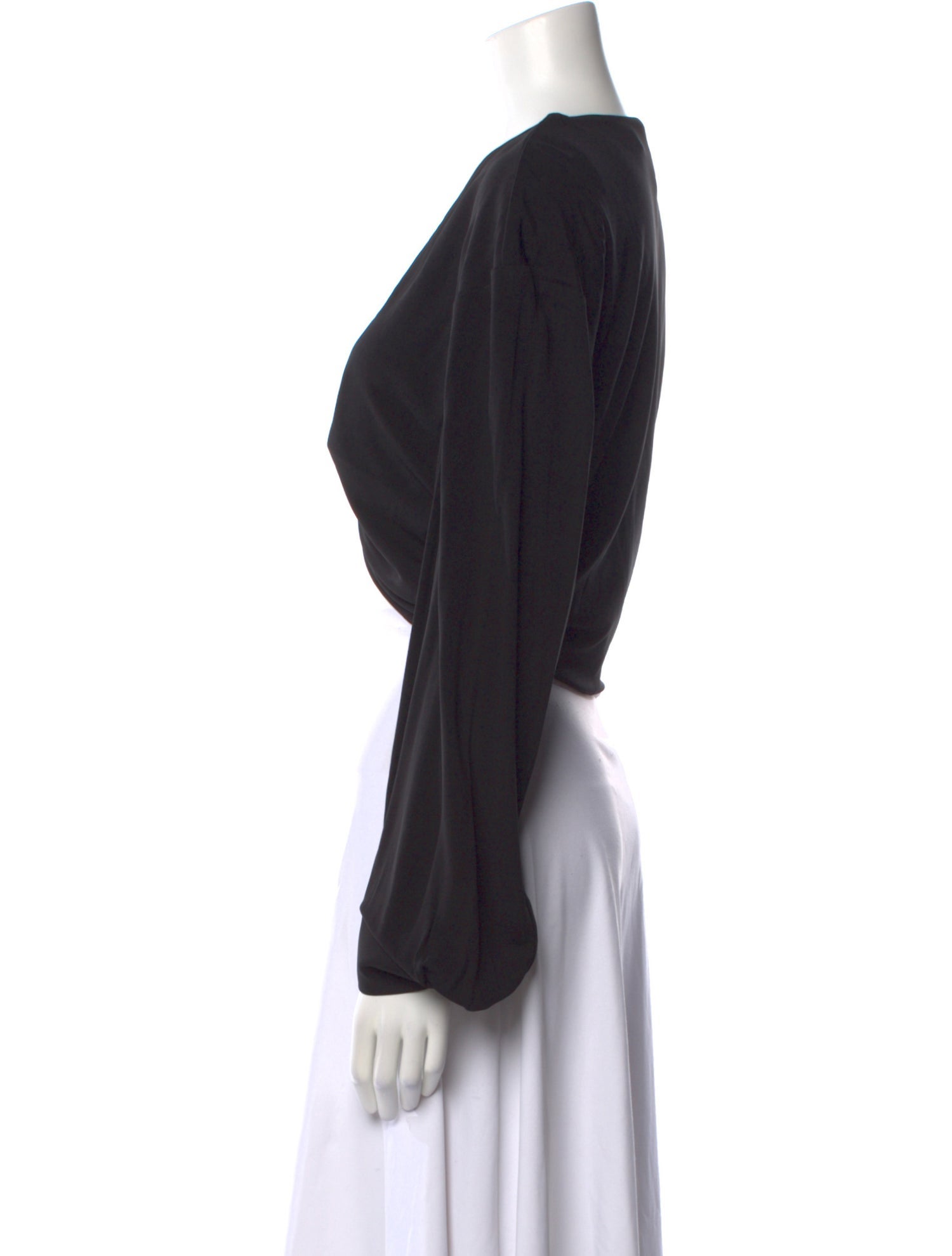 Christopher Esber V-Neck Long Sleeve Crop Top