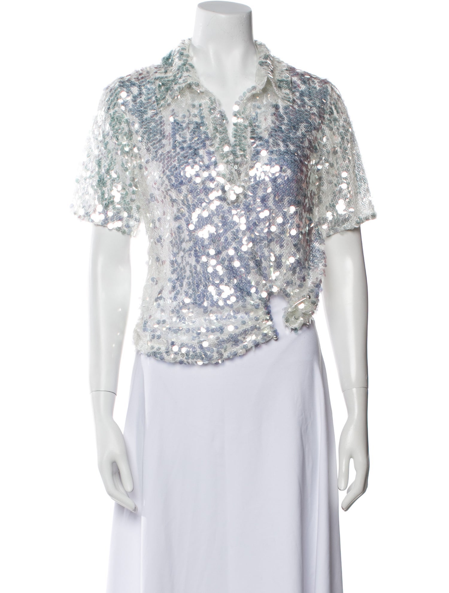 Christopher Esber Floral Print Mock Neck Crop Top