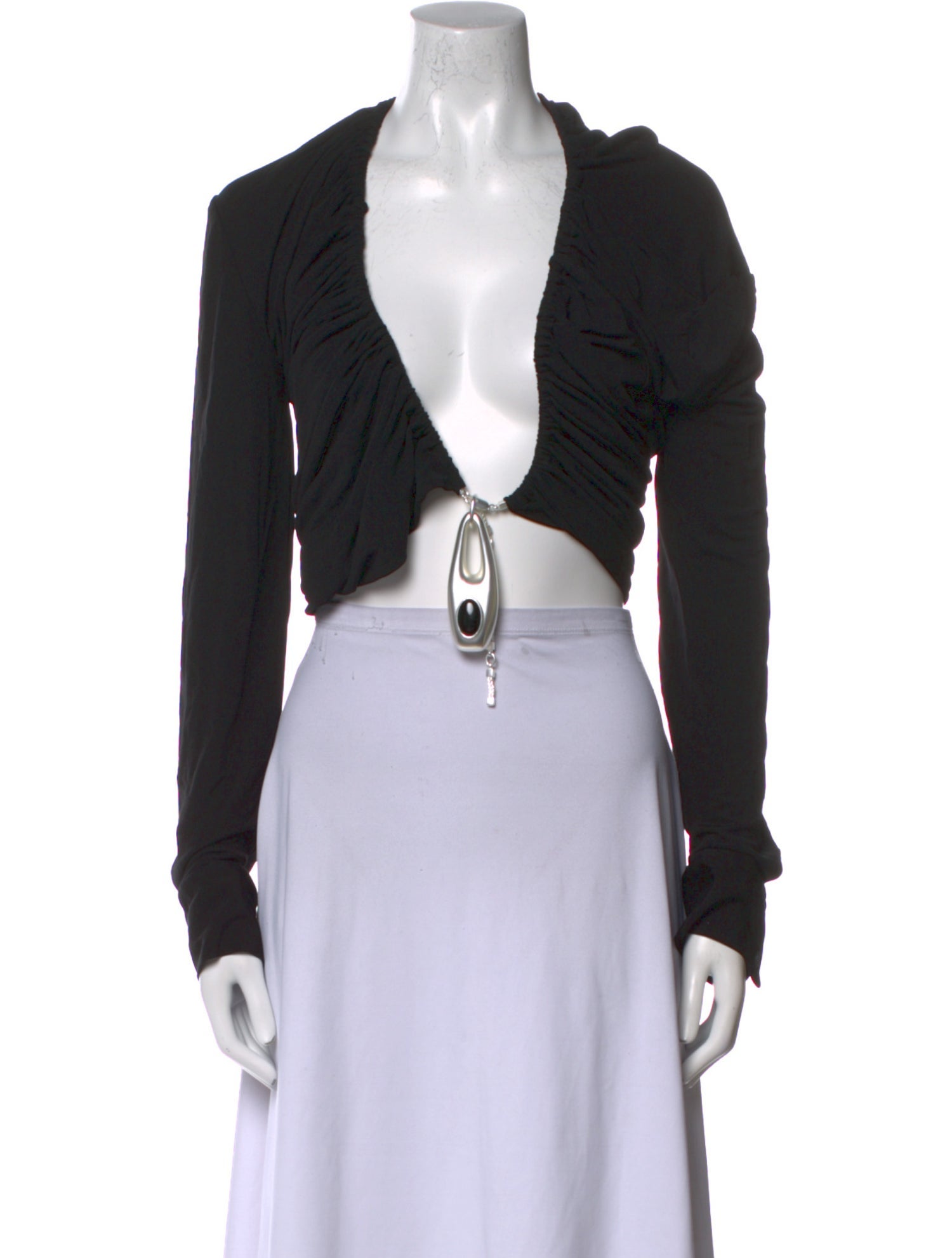 Christopher Esber V-Neck Long Sleeve Crop Top w/ Tags