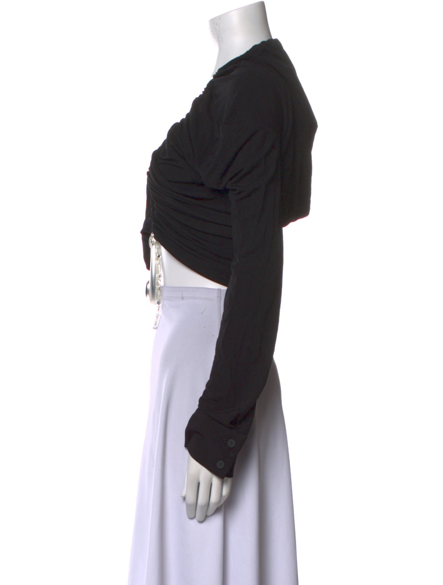 Christopher Esber V-Neck Long Sleeve Crop Top w/ Tags