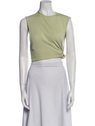 Christopher Esber Crew Neck Sleeveless Crop Top