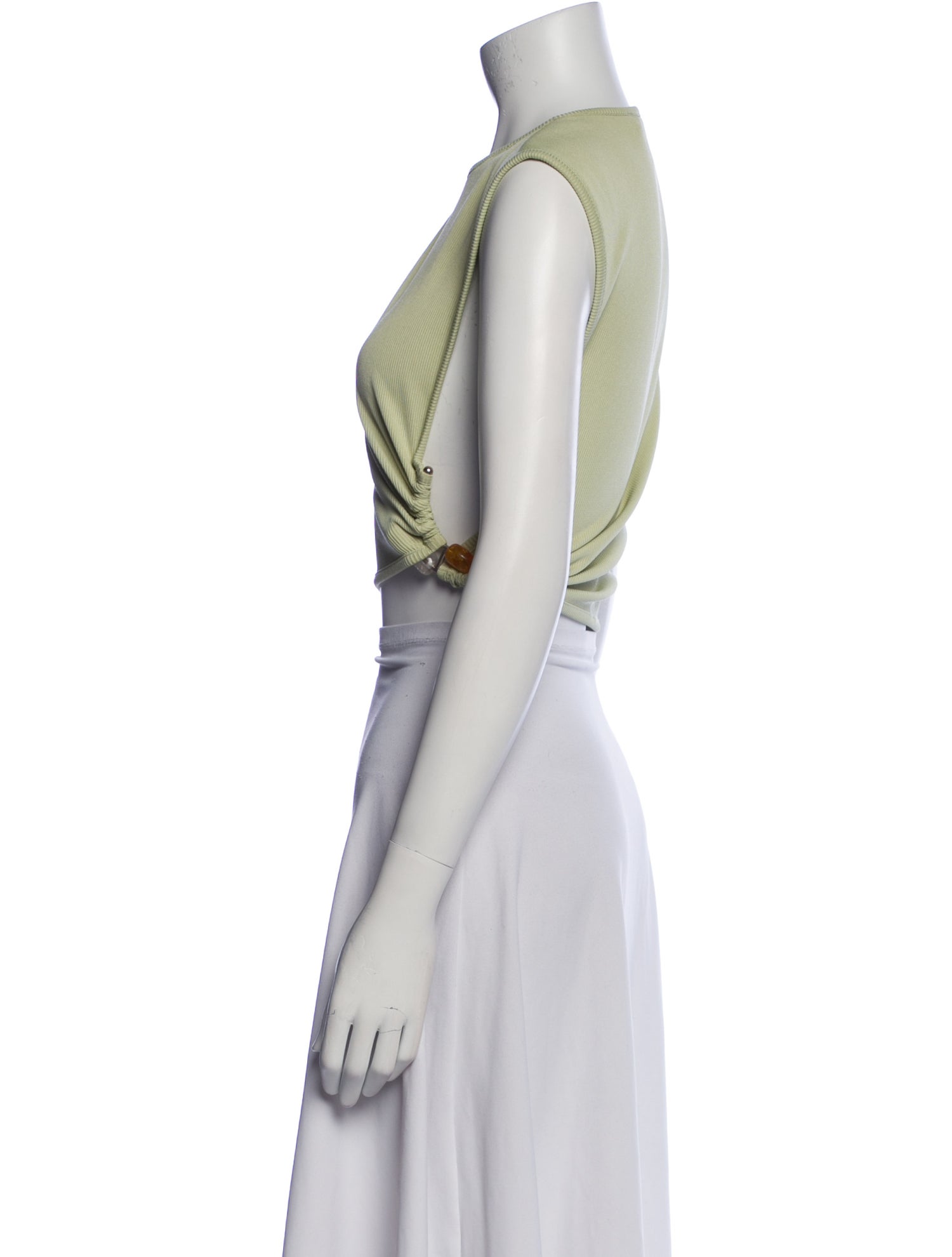 Christopher Esber Crew Neck Sleeveless Crop Top