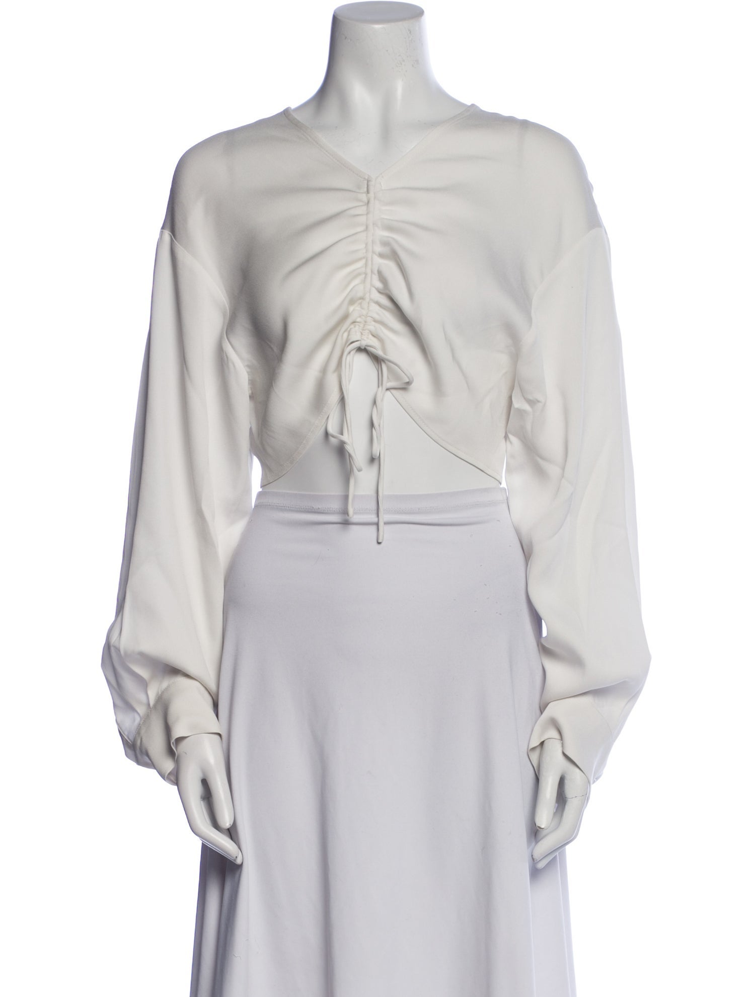 Christopher Esber V-Neck Long Sleeve Crop Top