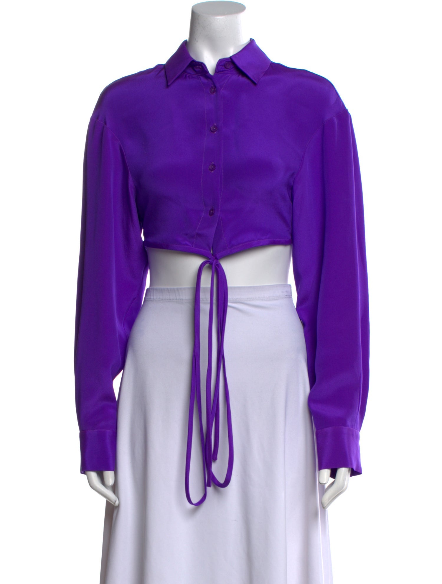 Christopher Esber Silk Long Sleeve Crop Top w/ Tags