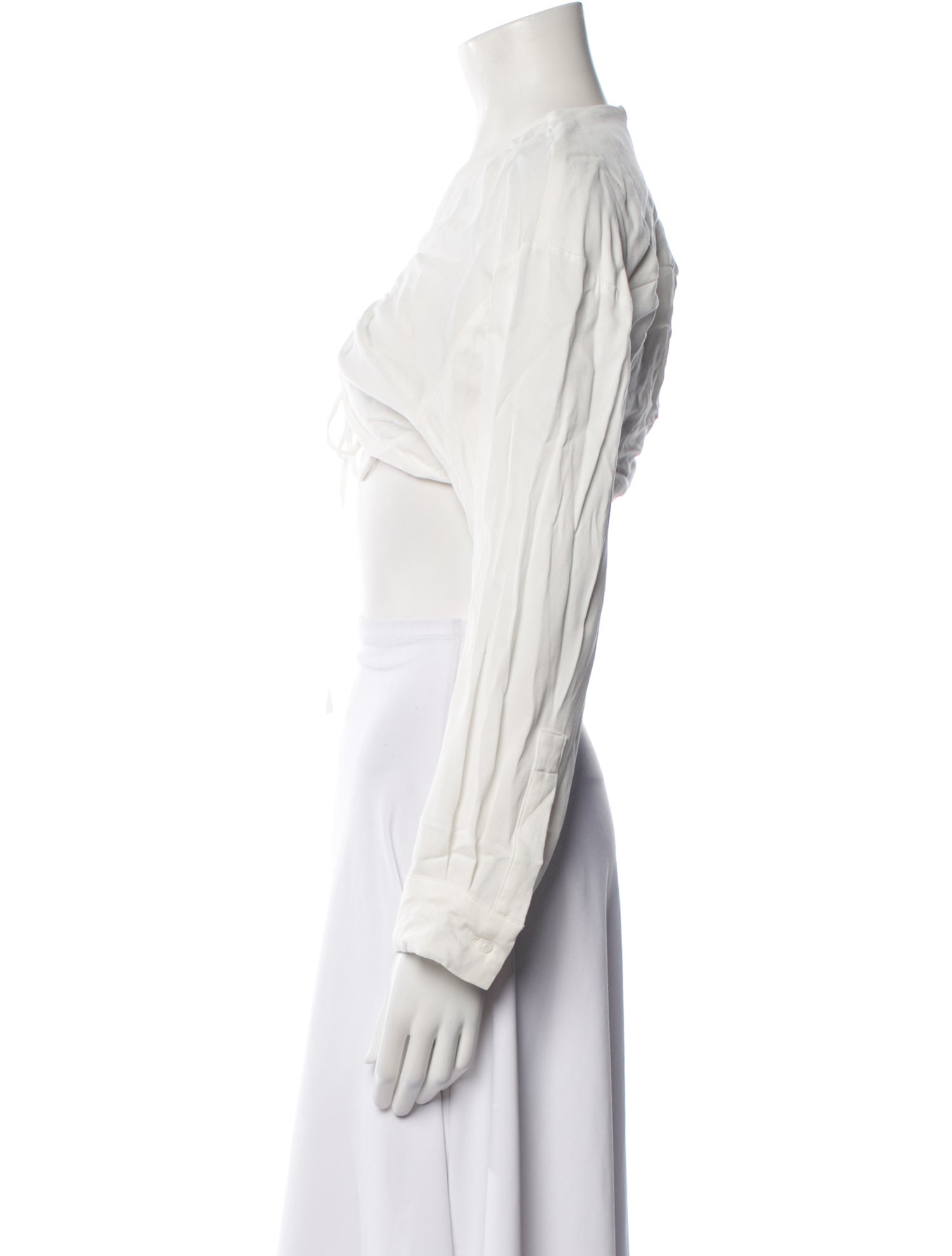 Christopher Esber V-Neck Long Sleeve Crop Top