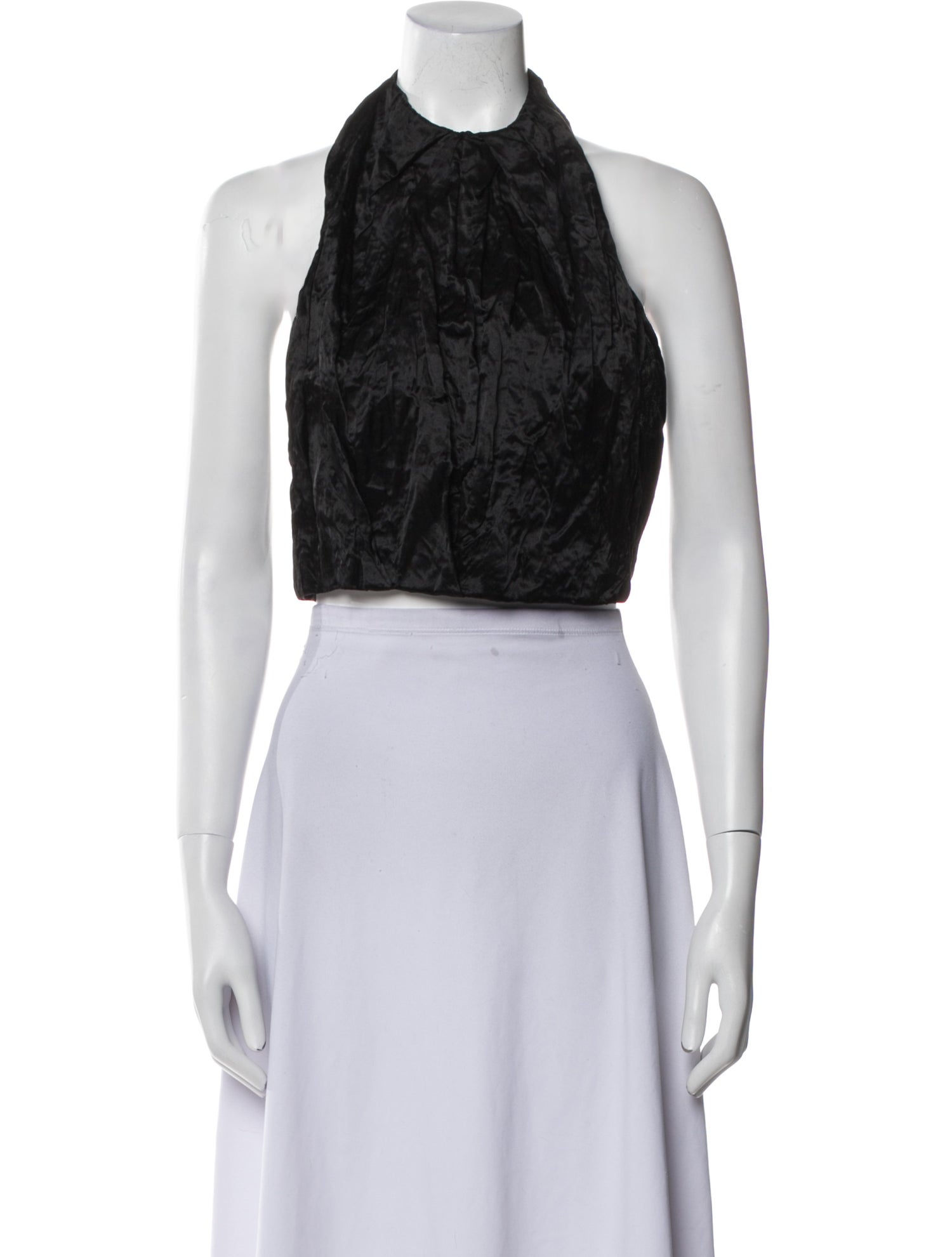 Christopher Esber Silk Halterneck Crop Top