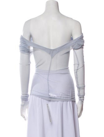 Christopher Esber Silk Off-The-Shoulder Crop Top