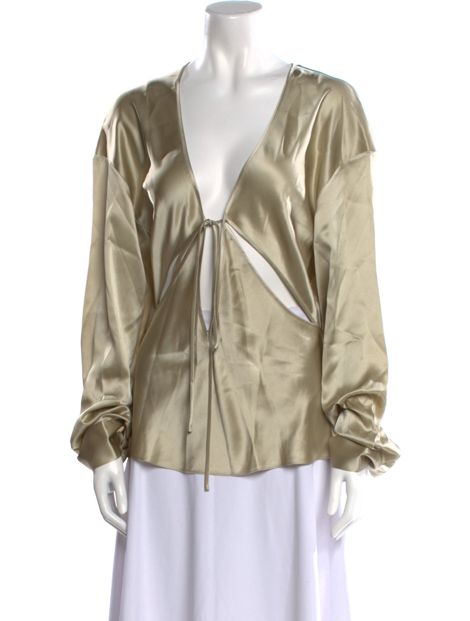 Christopher Esber Silk V-Neck Blouse w/ Tags