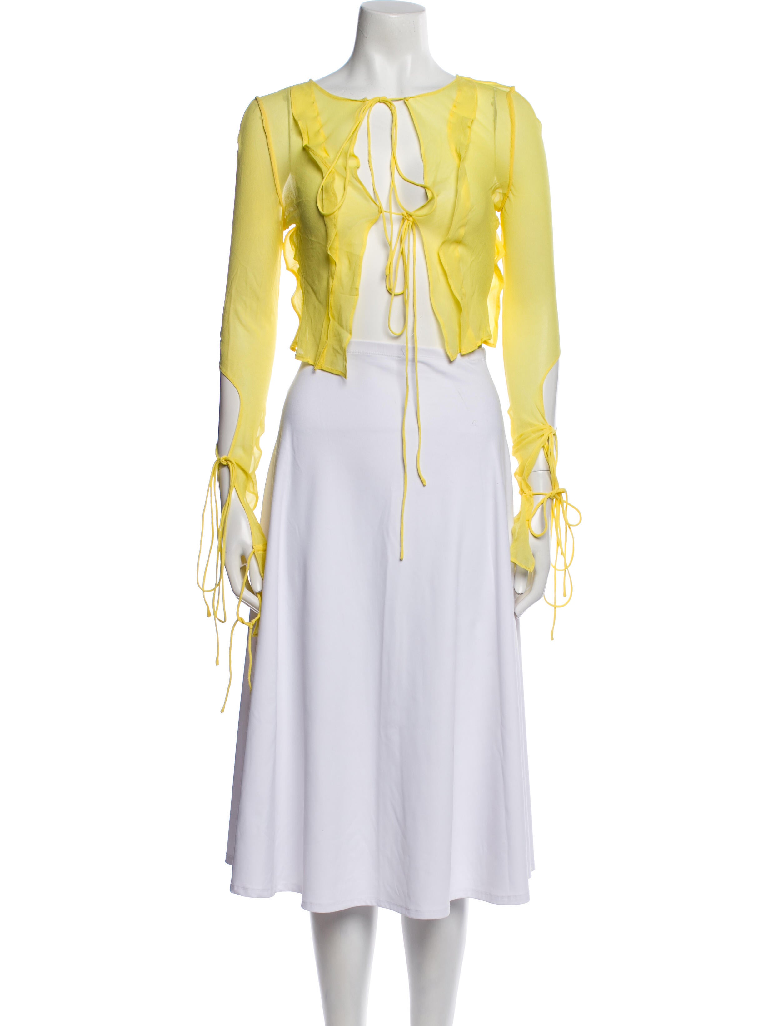 Christopher Esber Silk Crew Neck Crop Top