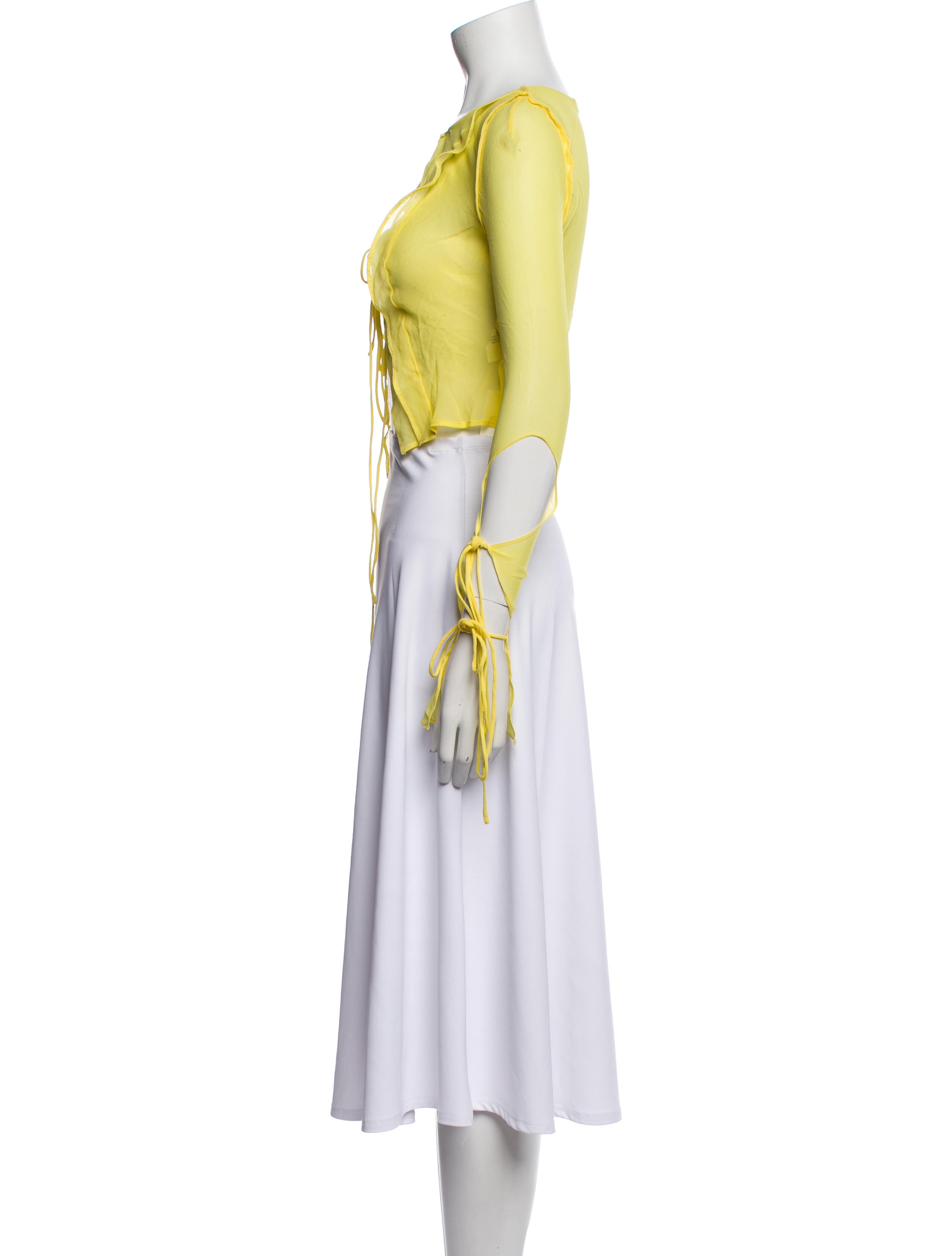 Christopher Esber Silk Crew Neck Crop Top