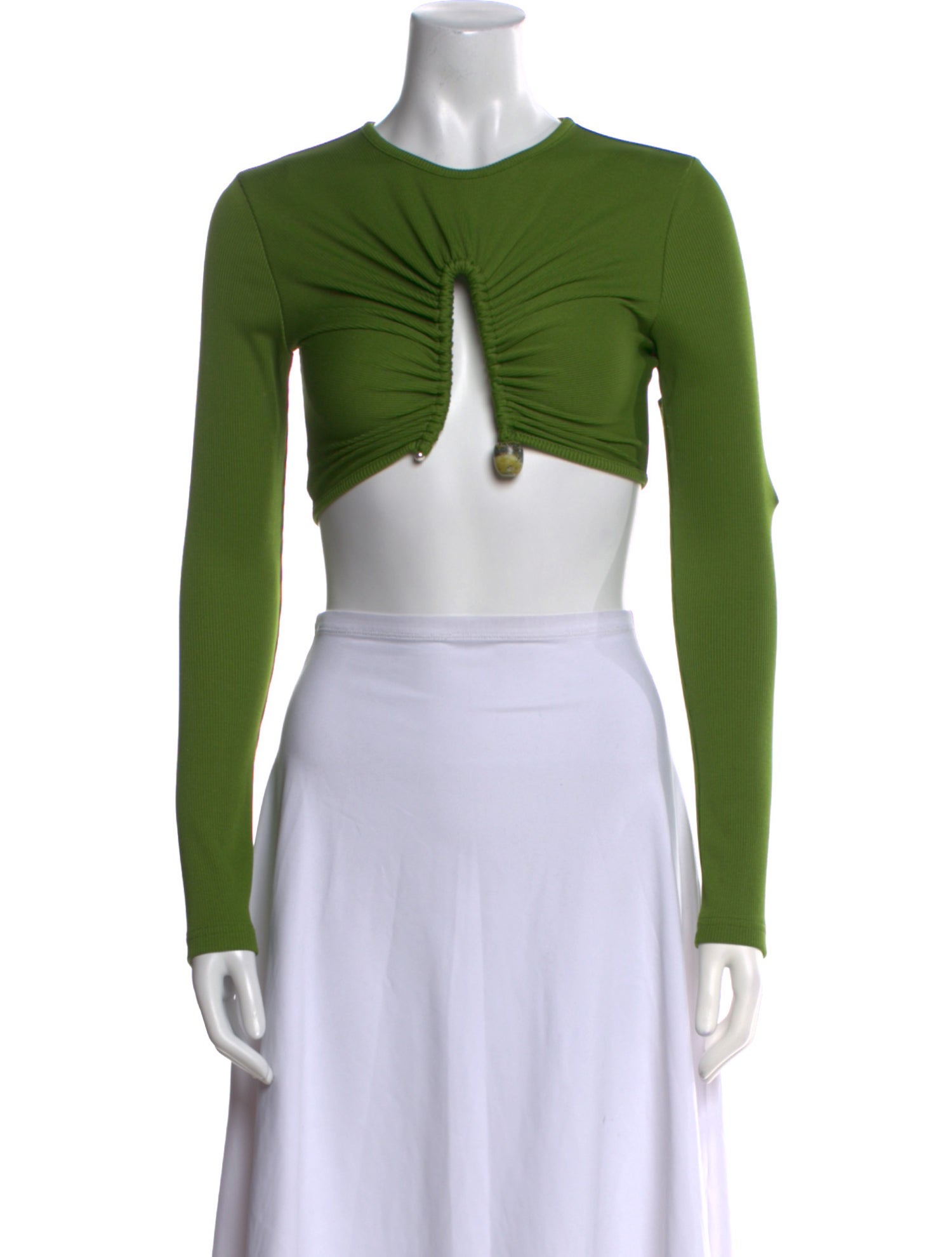 Christopher Esber Crew Neck Long Sleeve Crop Top