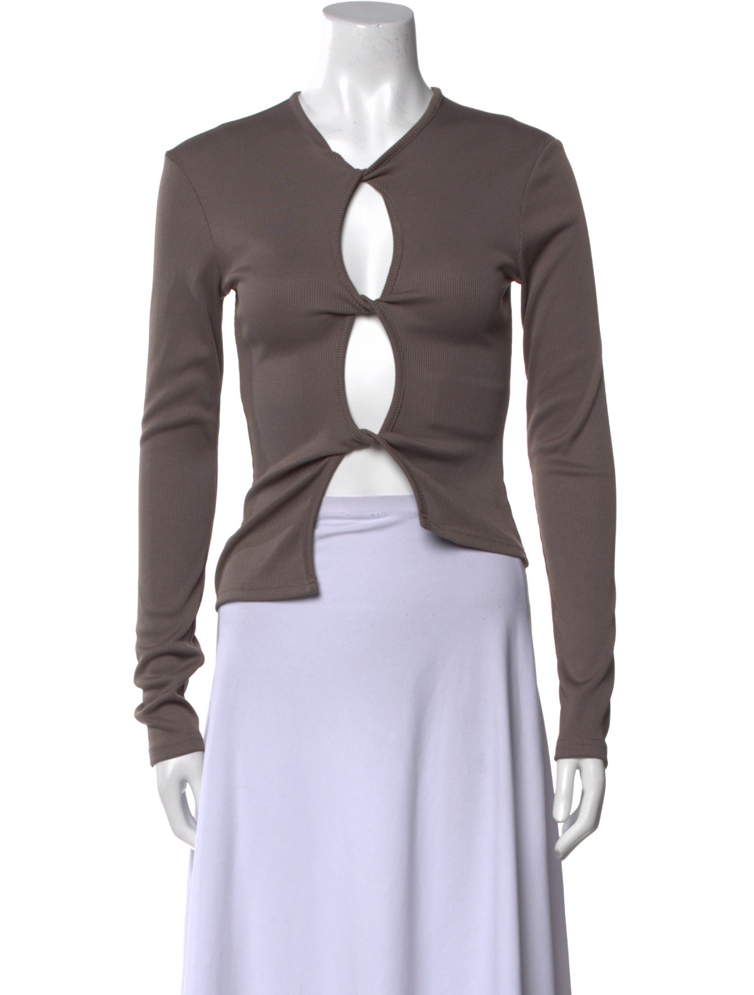 Christopher Esber V-Neck Long Sleeve Crop Top