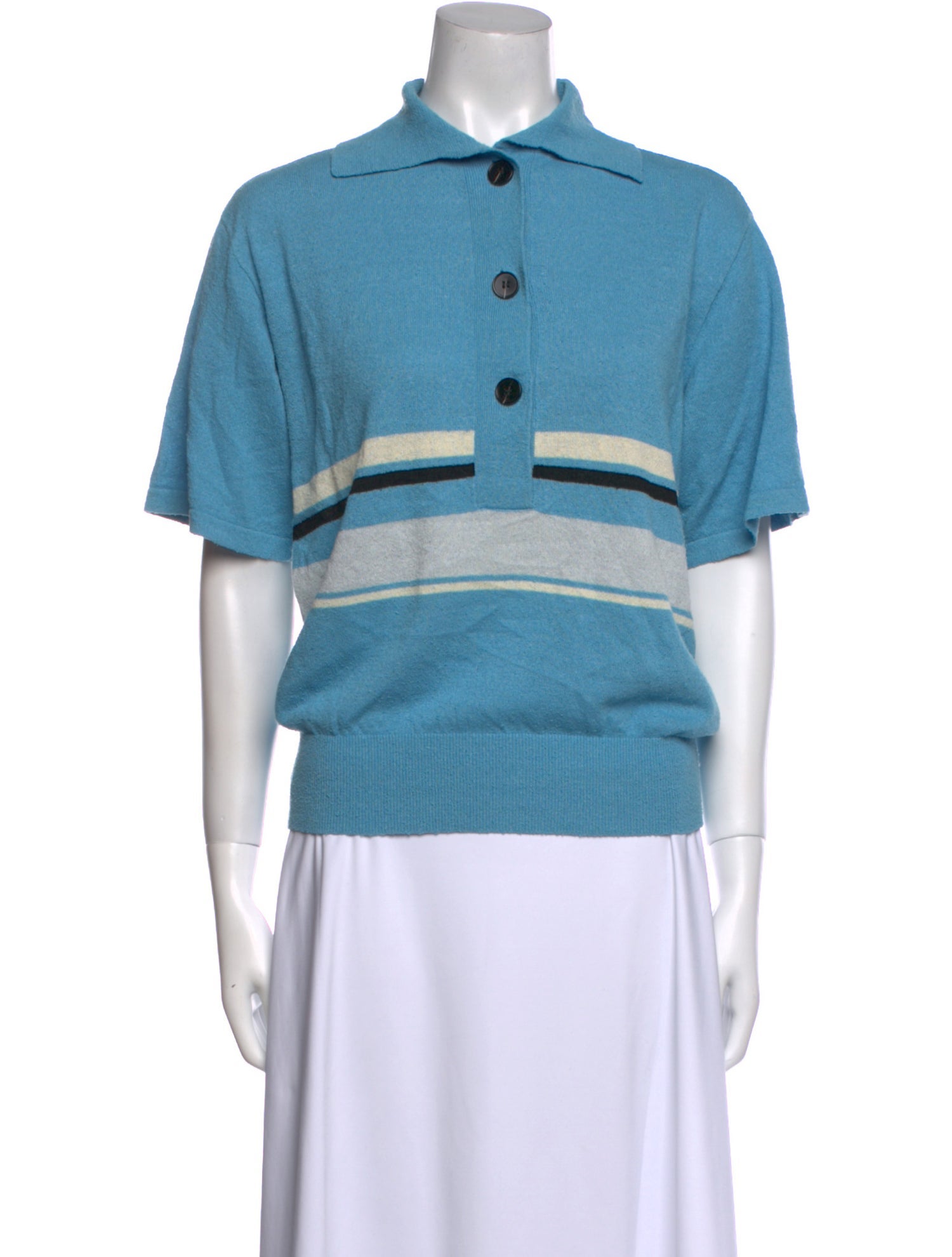 Christopher Esber Striped Mock Neck Polo