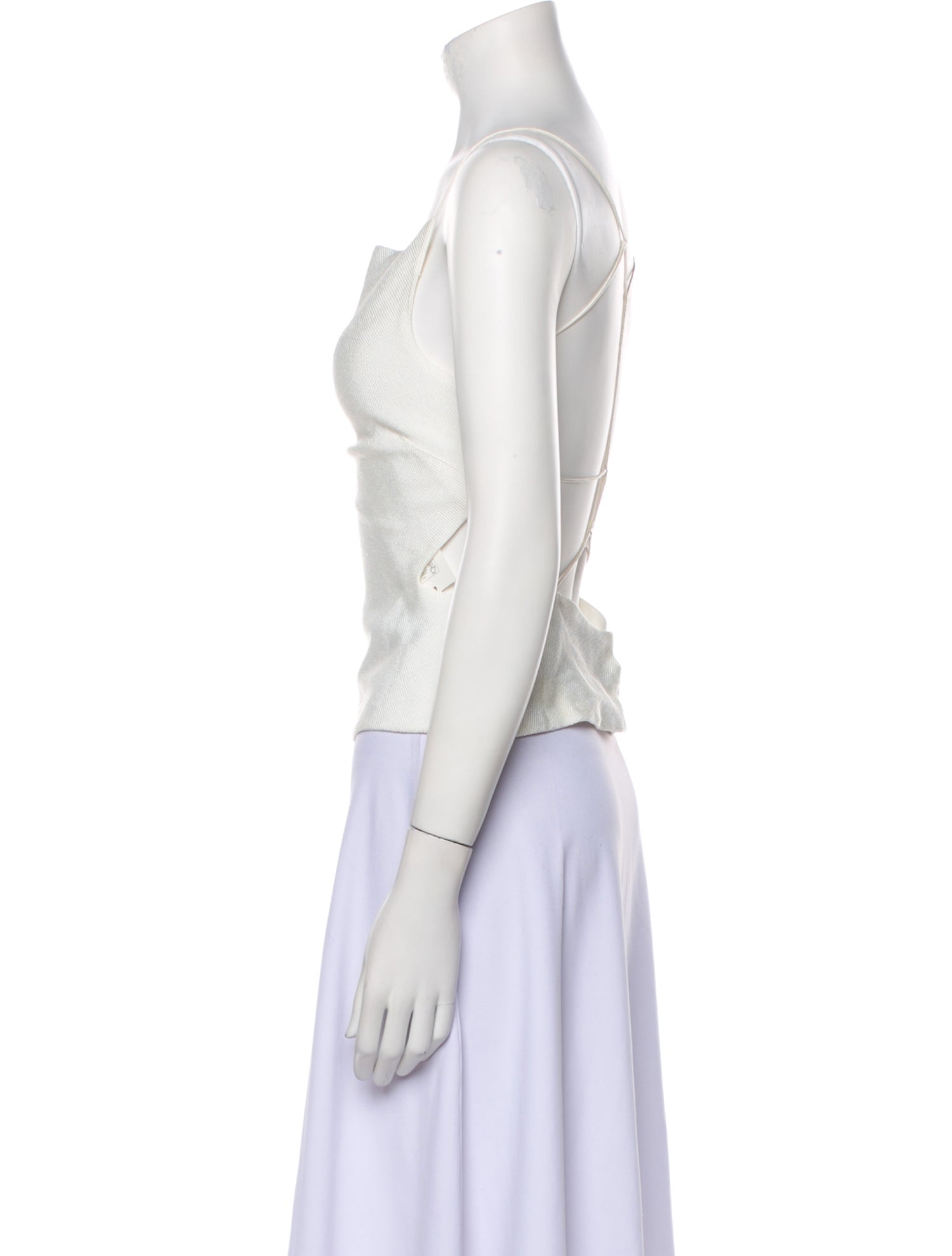 Christopher Esber Square Neckline Sleeveless Crop Top