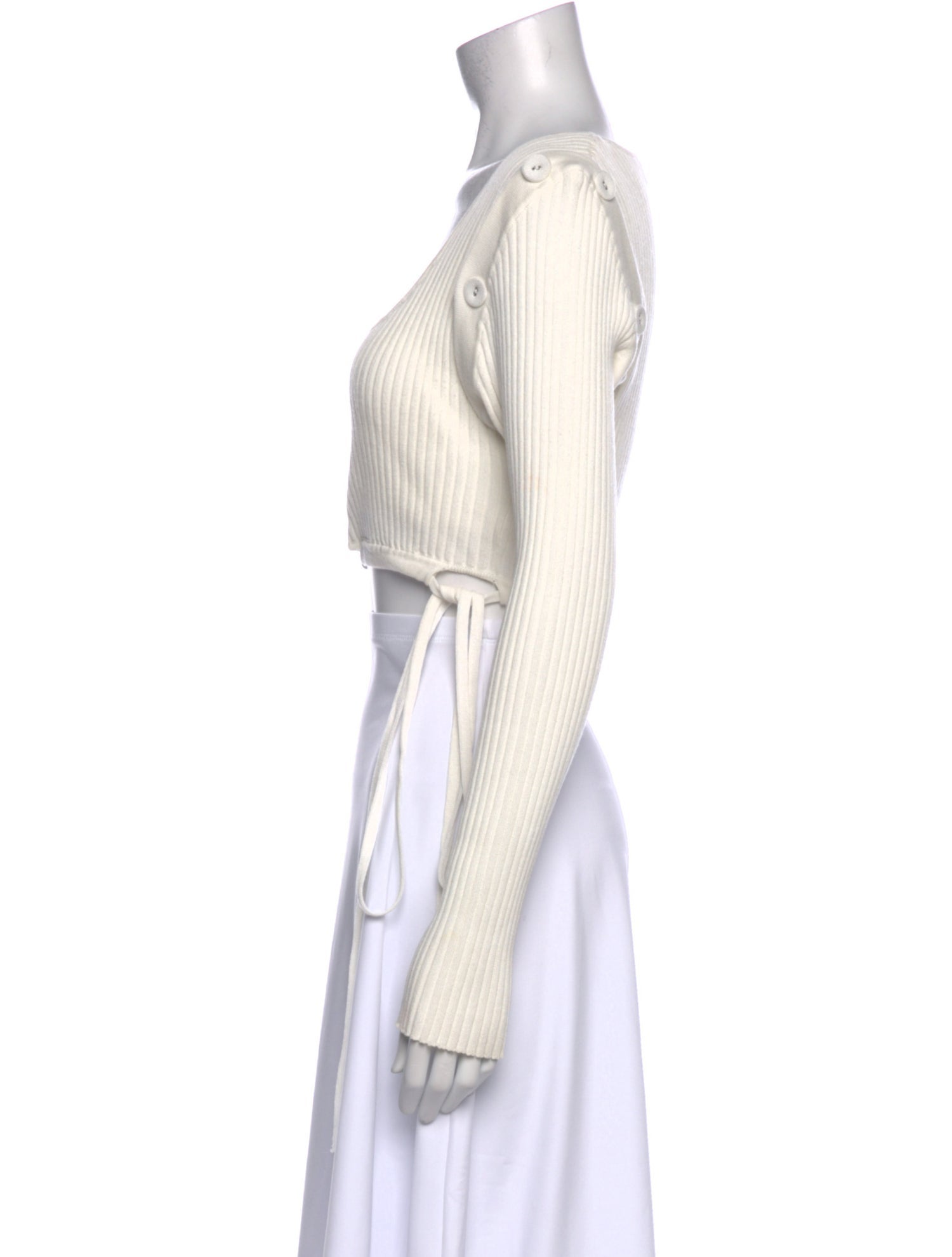 Christopher Esber Scoop Neck Long Sleeve Crop Top