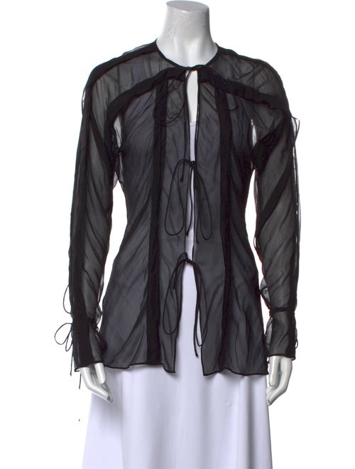 Christopher Esber Silk Tie Neck Blouse