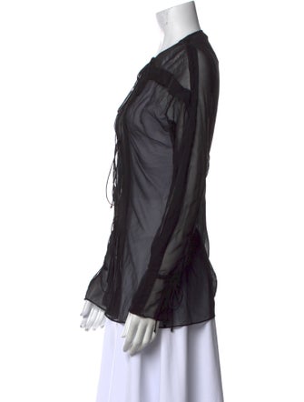 Christopher Esber Silk Tie Neck Blouse