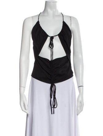 Christopher Esber Halterneck Sleeveless Crop Top