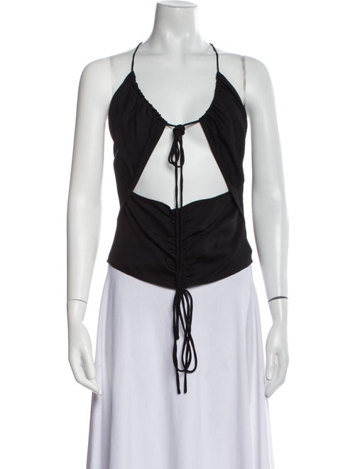 Christopher Esber Halterneck Sleeveless Crop Top