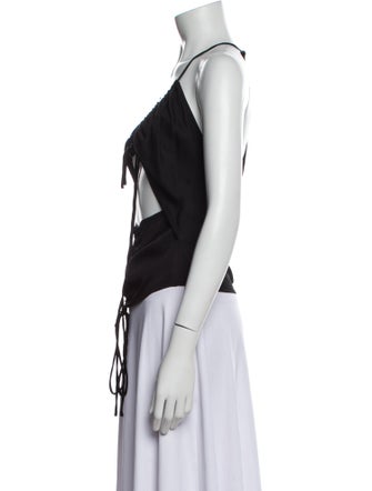 Christopher Esber Halterneck Sleeveless Crop Top