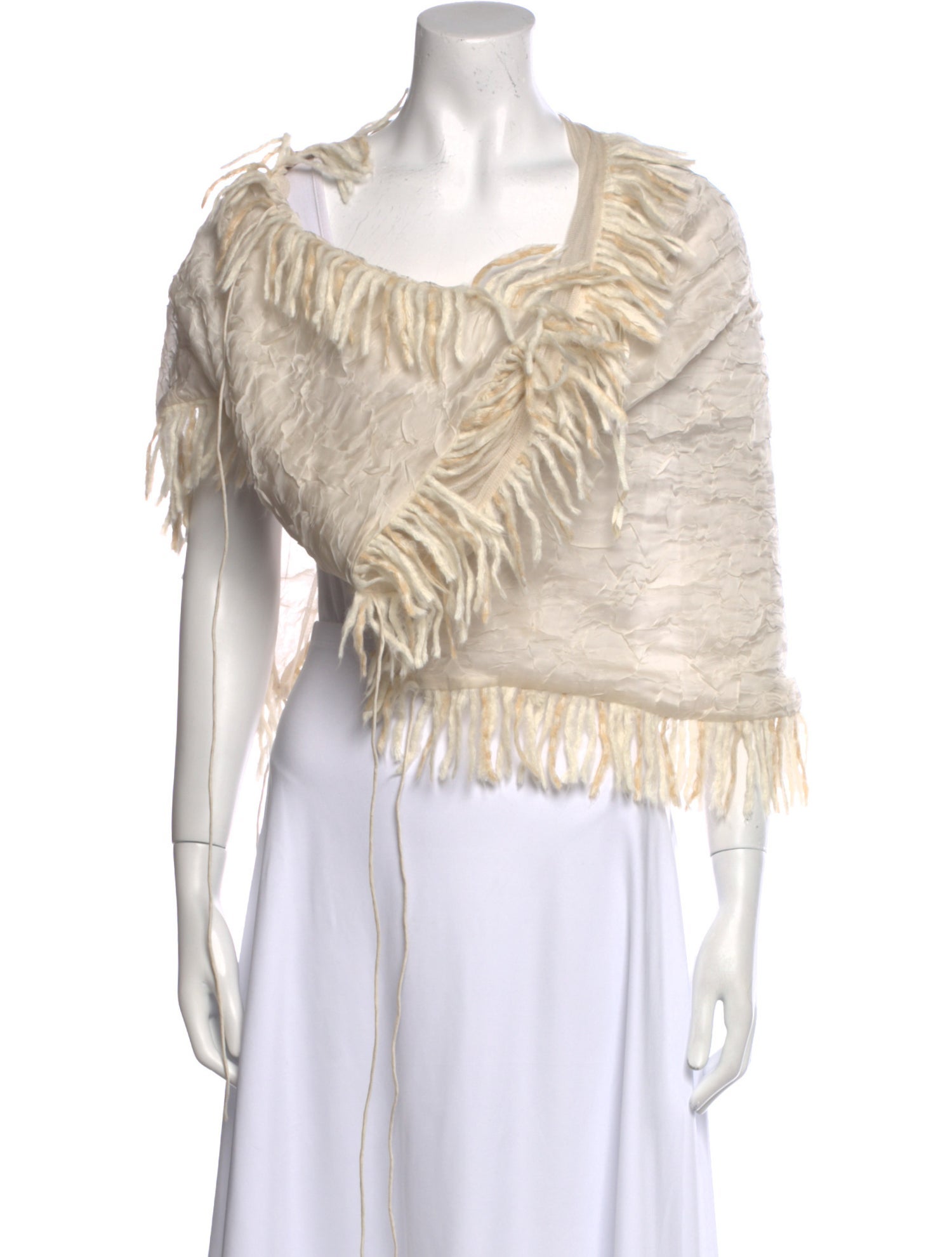 Christopher Esber One-Shoulder Three-Quarter Sleeve Crop Top