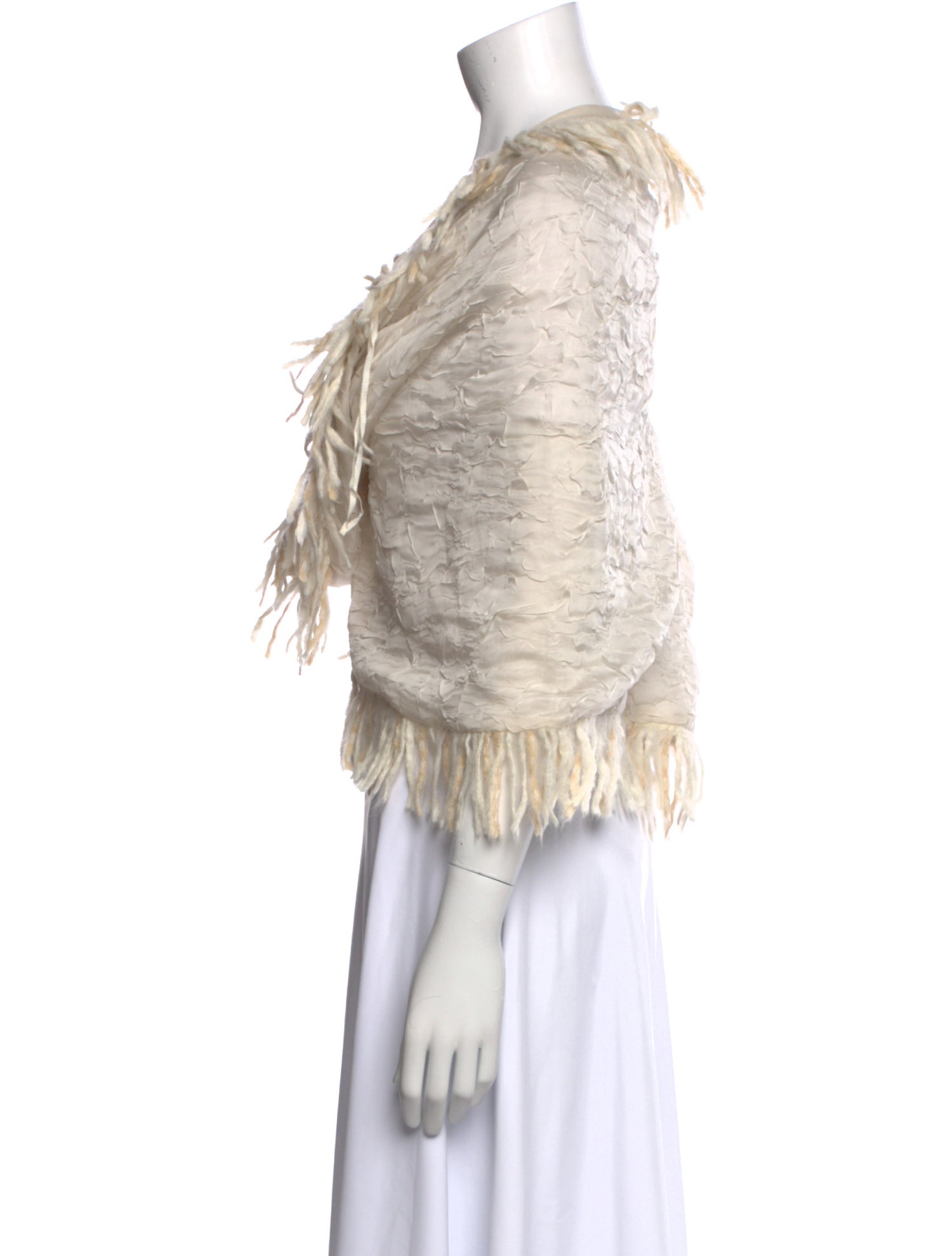 Christopher Esber One-Shoulder Three-Quarter Sleeve Crop Top