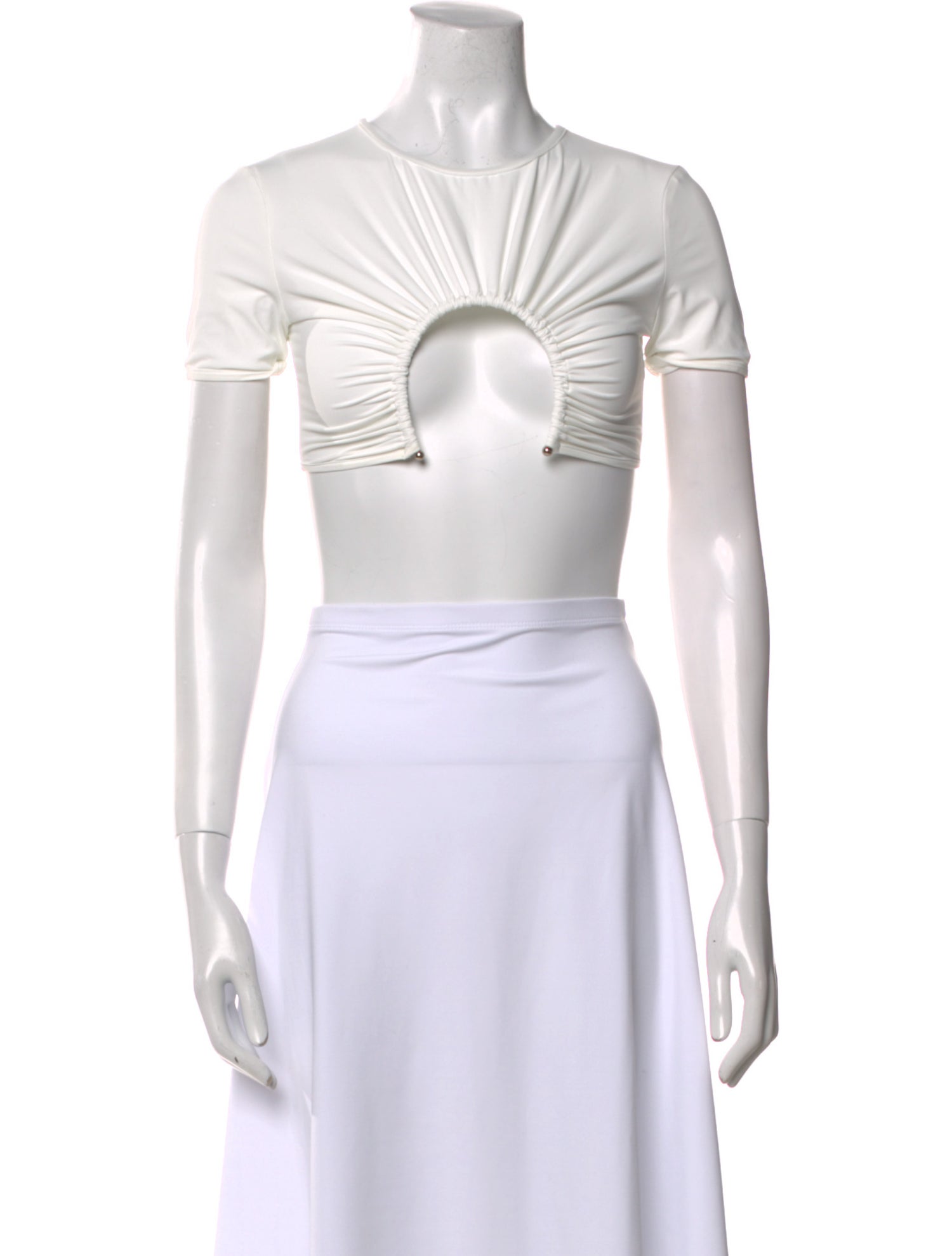 Christopher Esber Crew Neck Short Sleeve Crop Top