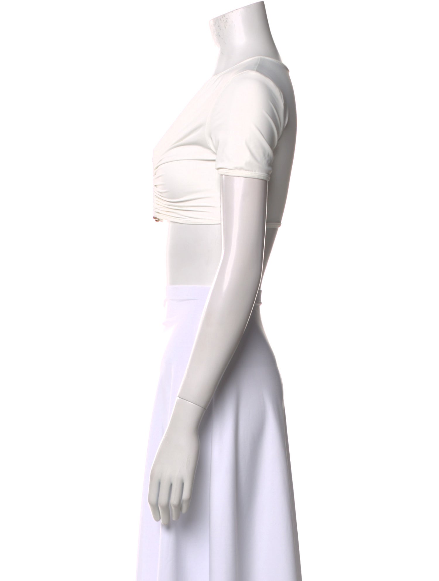 Christopher Esber Crew Neck Short Sleeve Crop Top