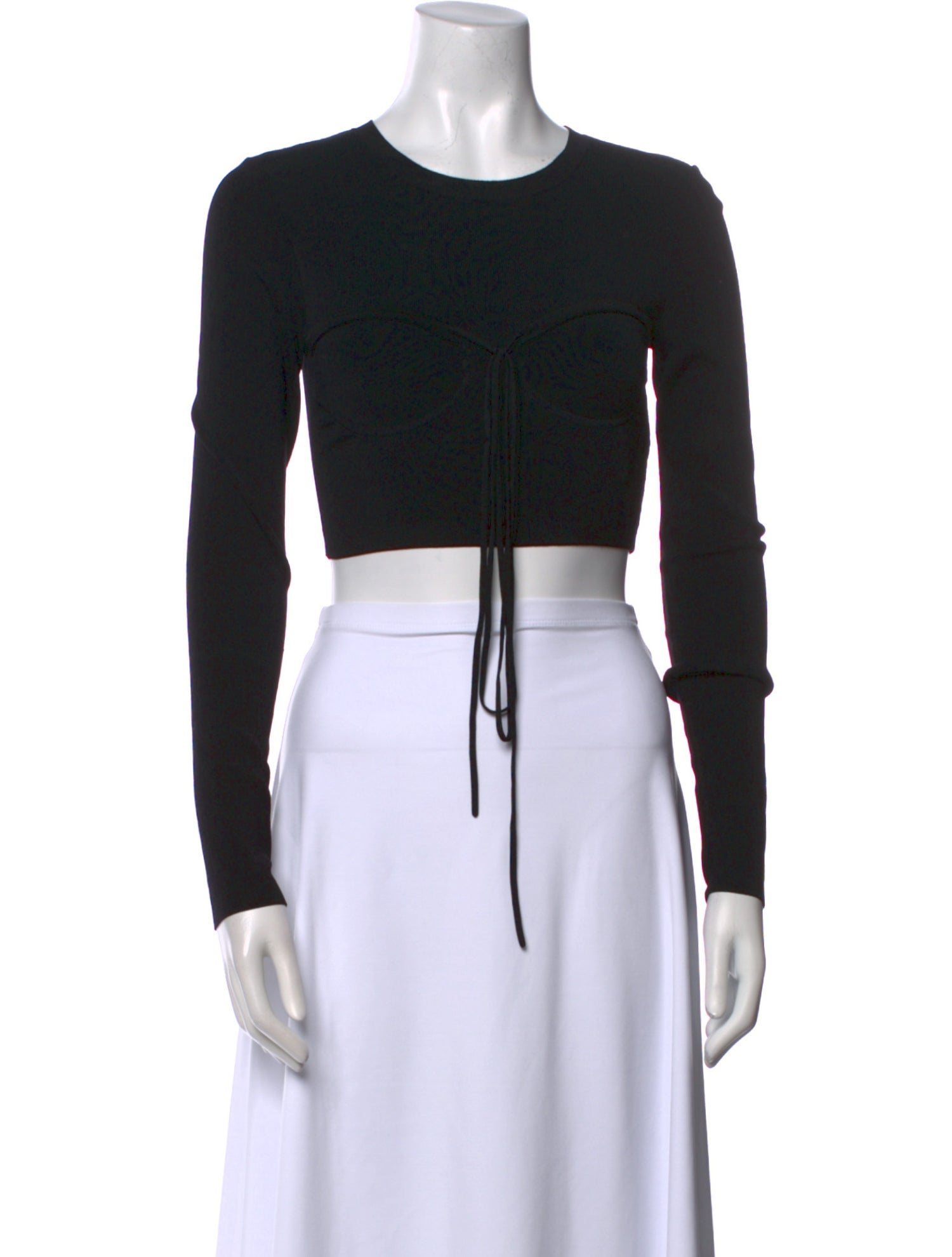 Christopher Esber Crew Neck Long Sleeve Crop Top