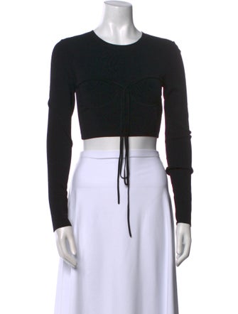 Christopher Esber Crew Neck Long Sleeve Crop Top