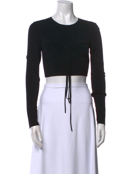 Christopher Esber Crew Neck Long Sleeve Crop Top